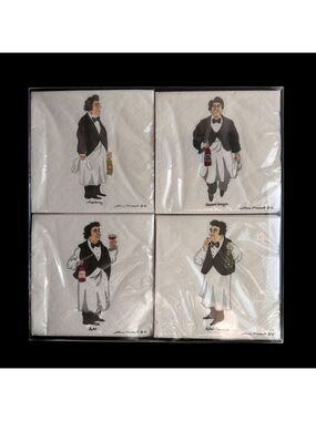 Guy Buffet's Wine Guys Beverage Napkin Gift Box Set NIB